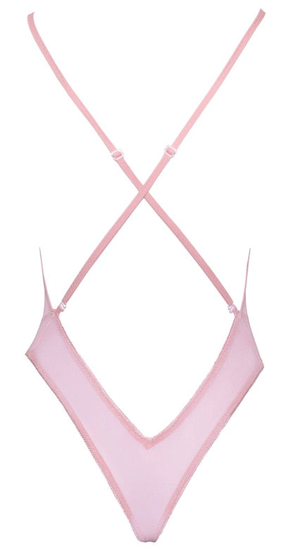 Kissable Body in Rosé mit freiem Rücken und gekreuzten Trägern als Produktansicht von hinten