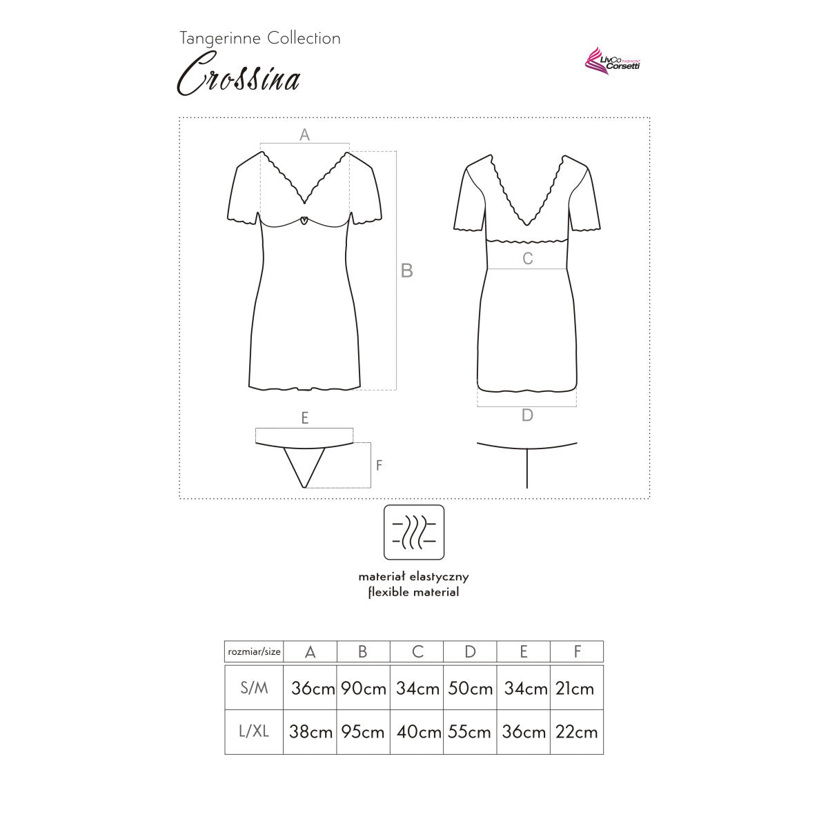 LivCo Corsetti Fashion LC Crossina chemise red - Produktansicht 3