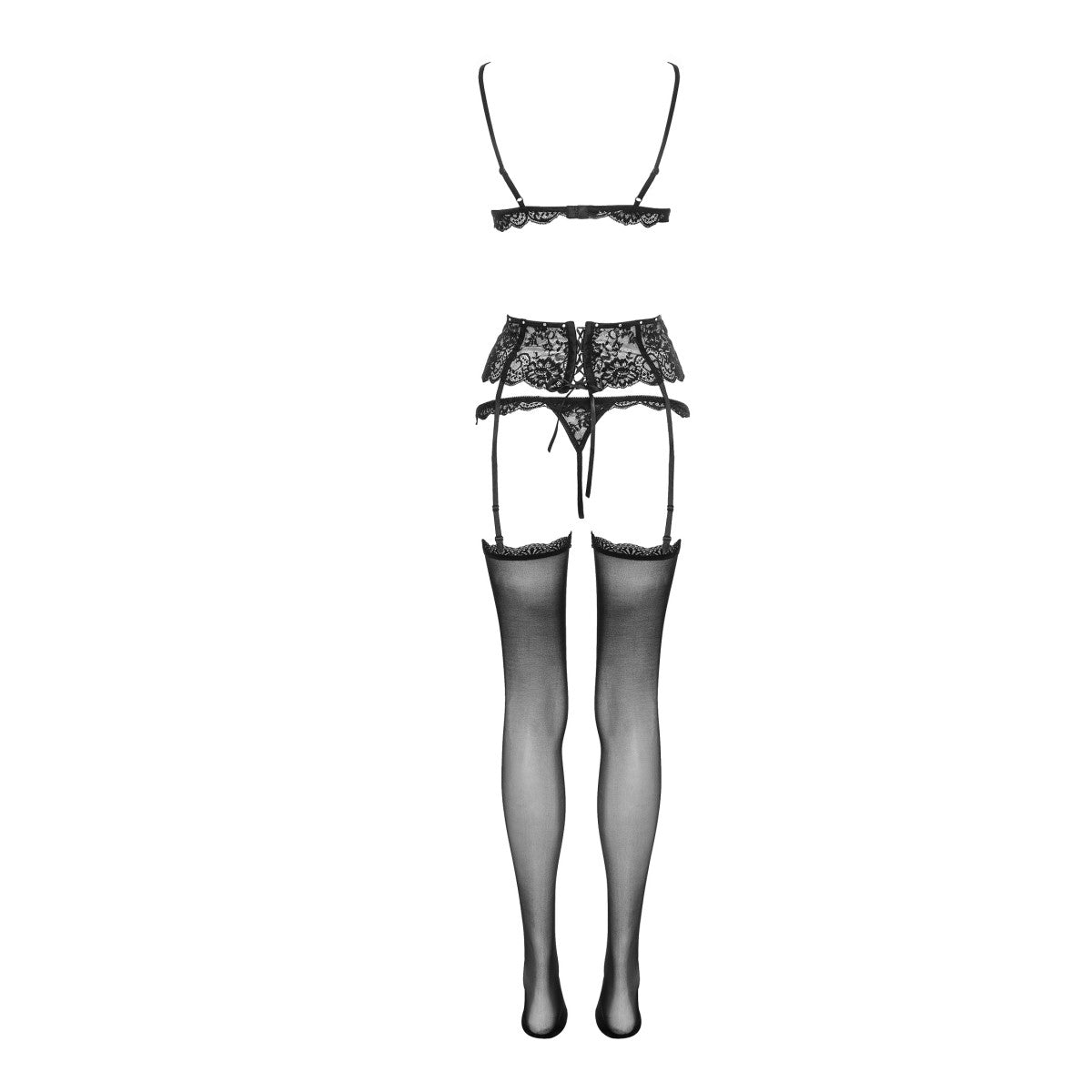 LivCo Corsetti Fashion LC Esmenna 4pcs set with garter belt and stockings black - Produktansicht 4