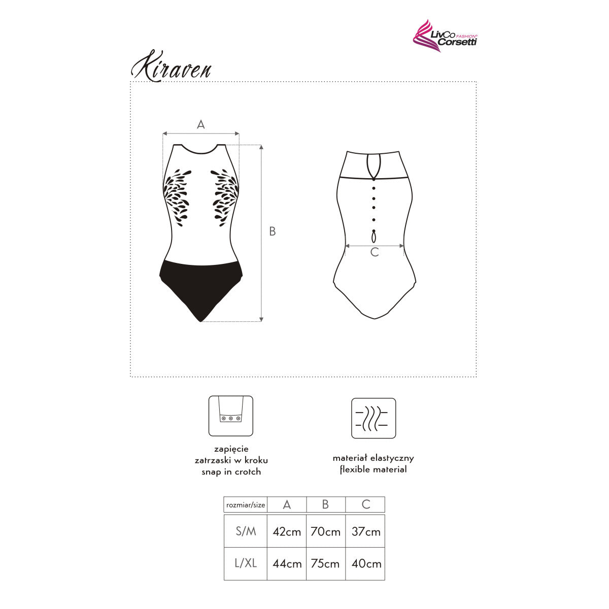 LivCo Corsetti Fashion LC Kiraven body black - Produktansicht 6