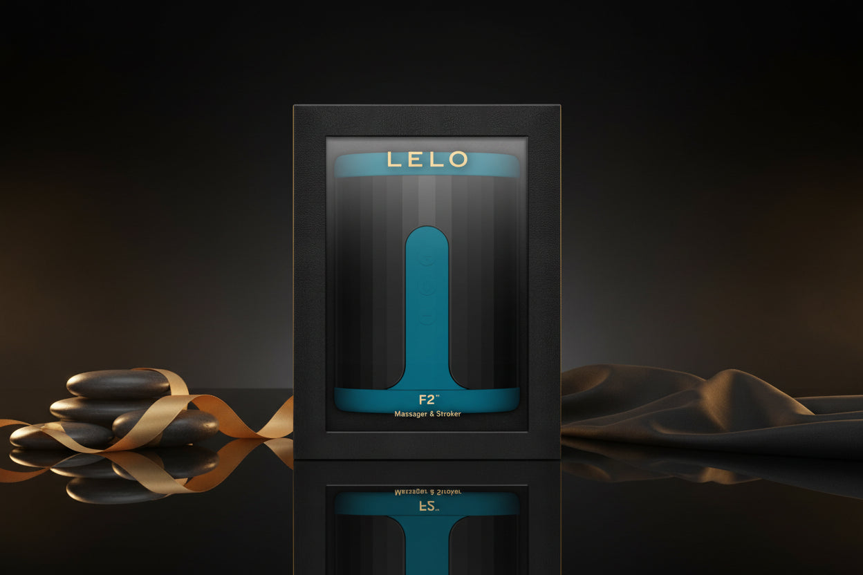 LELO F2S Verpackung in Blau als Premium Produktdarstellung