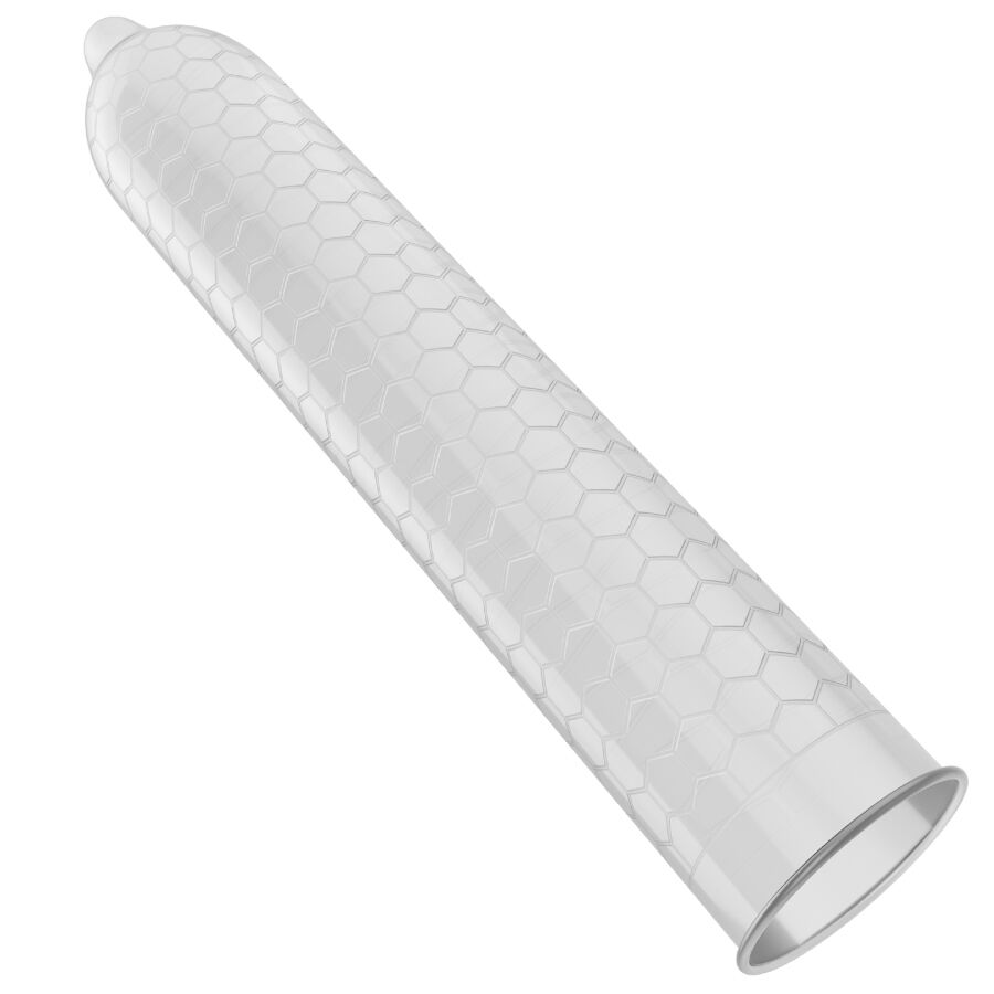 Transparentes LELO HEX Kondom mit feiner HEX Struktur