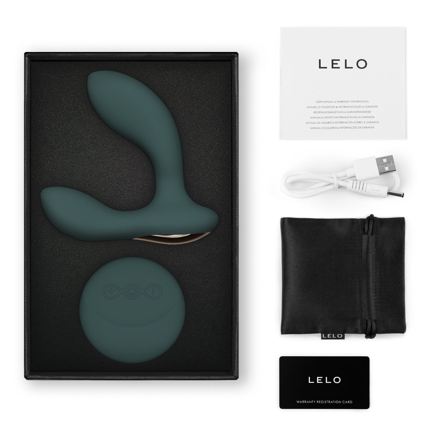 LELO HUGO 2 Remote Set mit Verpackung und Zubehör