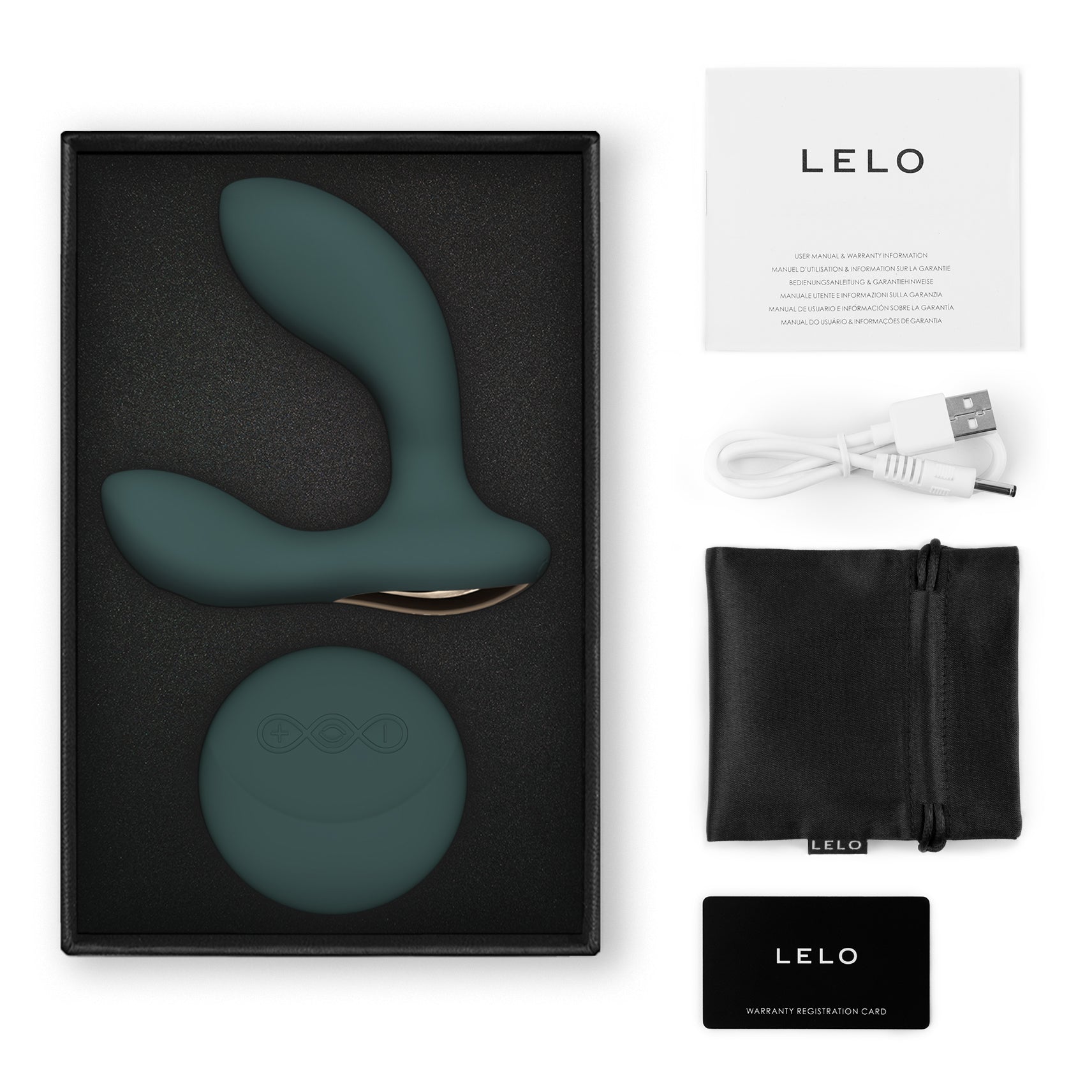 LELO HUGO 2 Remote Set mit Verpackung und Zubehör