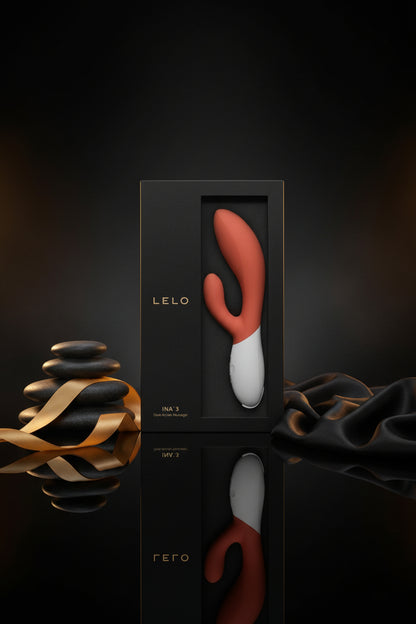 LELO INA 3 Premium Vibrator in Koralle mit Verpackung