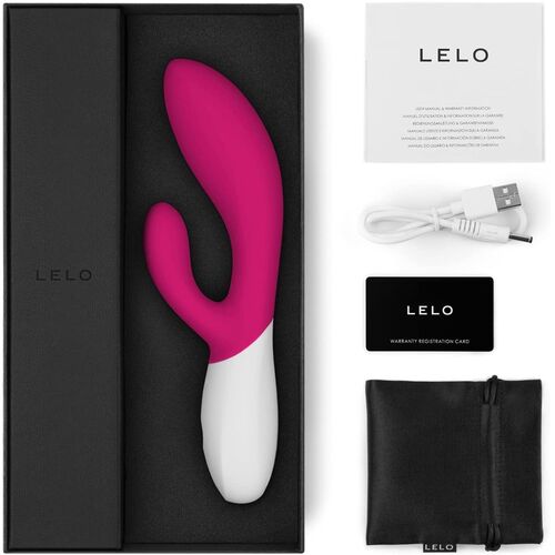 LELO INA Wave 2 Bunny Vibrator Pink mit Zubehör und Verpackung