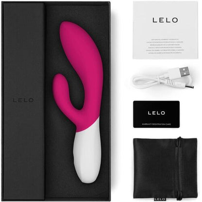 LELO INA Wave 2 Bunny Vibrator Pink mit Zubehör und Verpackung