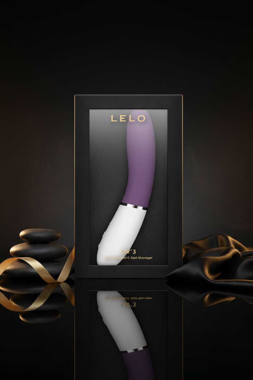 LELO LIV 3 G-Punkt-Vibrator in Lila auf dunklem Studiohintergrund