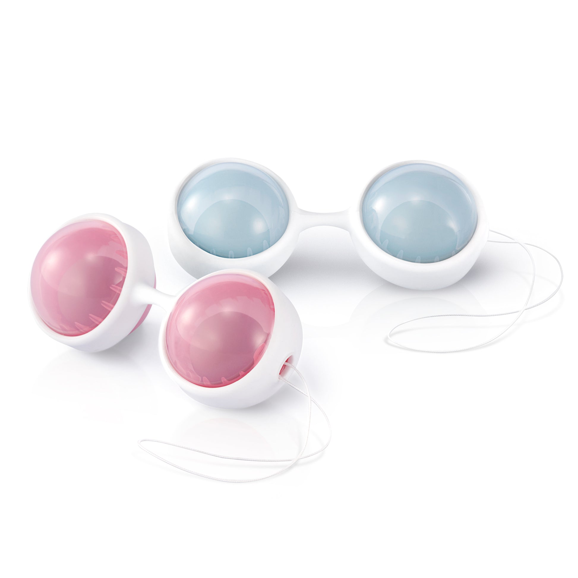 Detailansicht der LELO Luna Beads Liebeskugeln in Pink und Blau