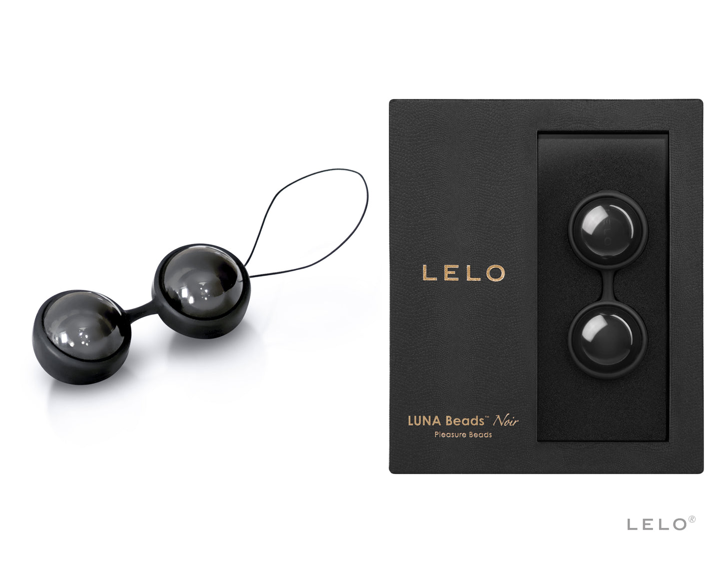 LELO Luna Beads Noir Liebeskugeln Set mit Verpackung in Schwarz