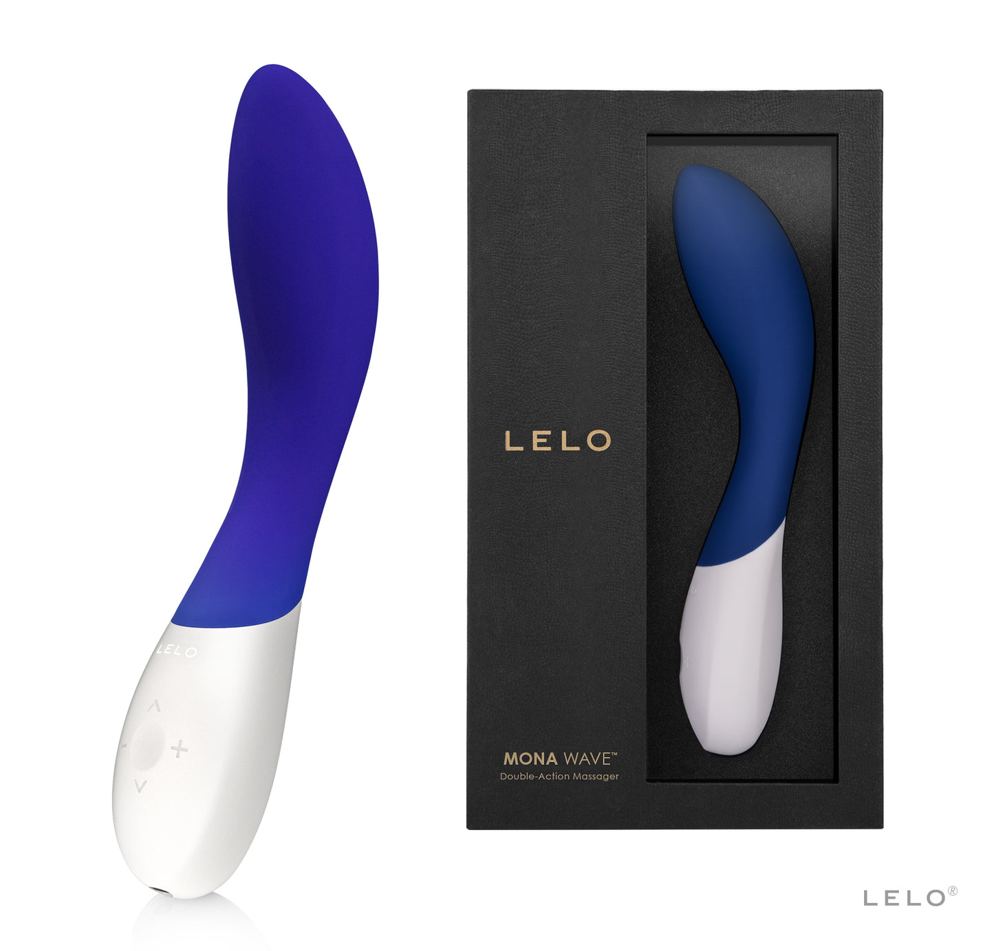 LELO MONA Wave Intim Massager in Blau elegante Produktansicht