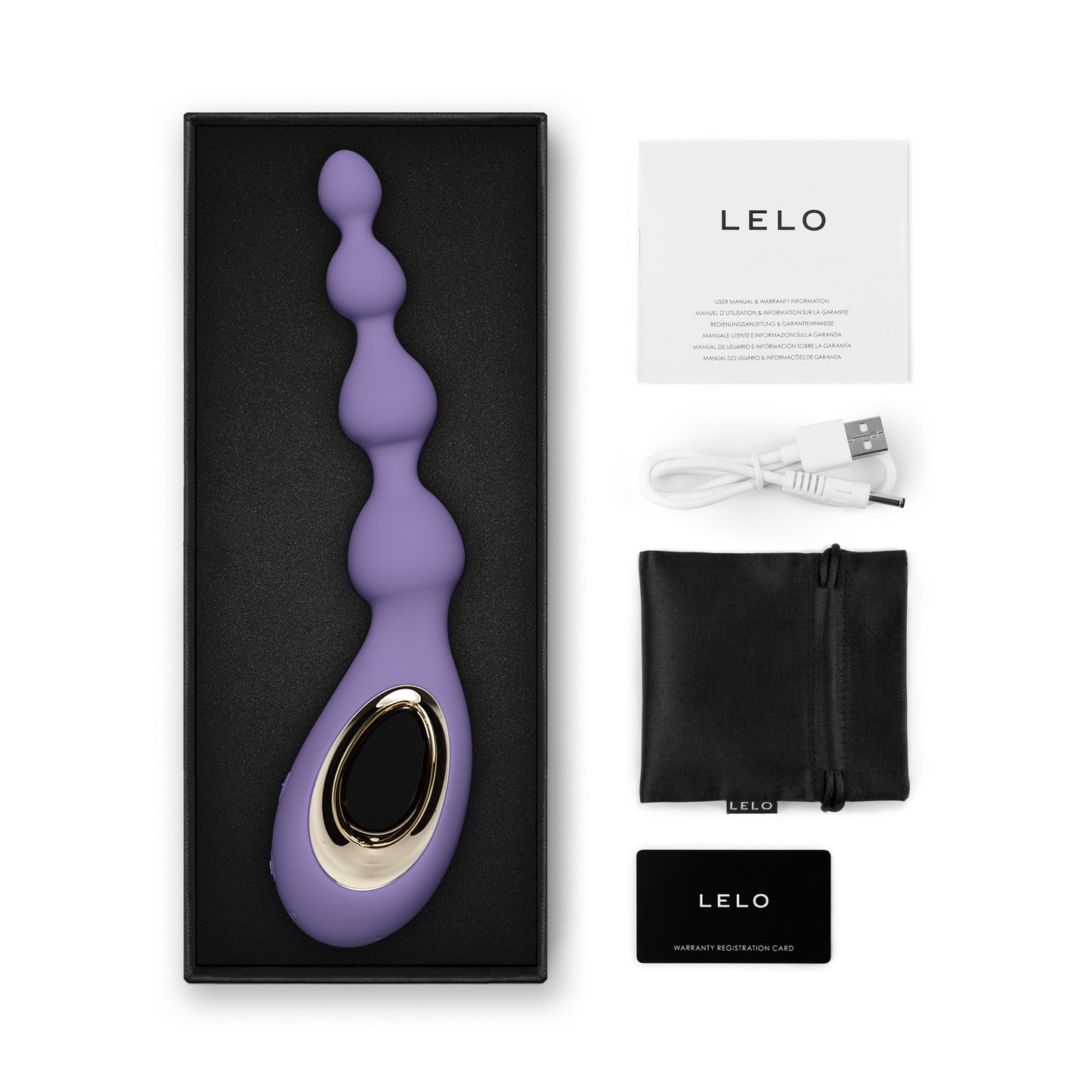 LELO Soraya Beads Lieferumfang mit Zubehör und Verpackungsinhalt