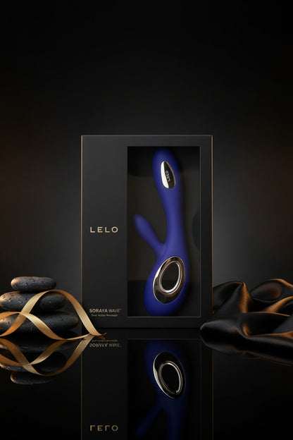 LELO Soraya Wave Rabbit Vibrator in Blau mit luxuriöser Produktverpackung