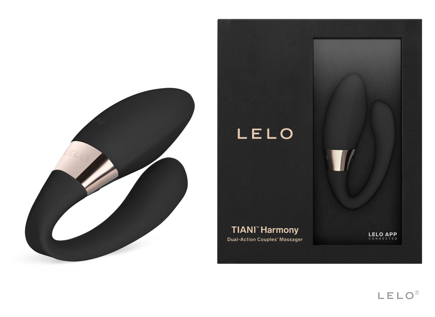 LELO Tiani Harmony Paartoy mit Verpackung im Set dargestellt