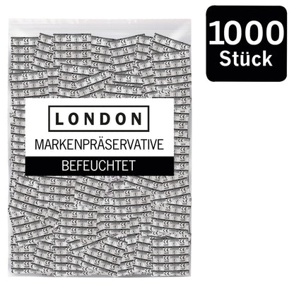 LONDON Q 600 Feucht Kondome 52 mm – Großpackung mit einzeln verpackten extra feuchten Kondomen