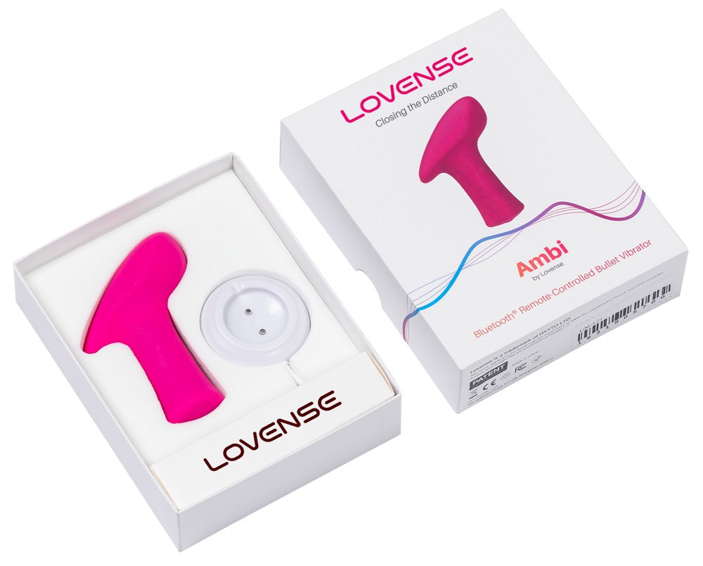 Geöffnete Verpackung des Lovense Ambi mit USB-Ladestation