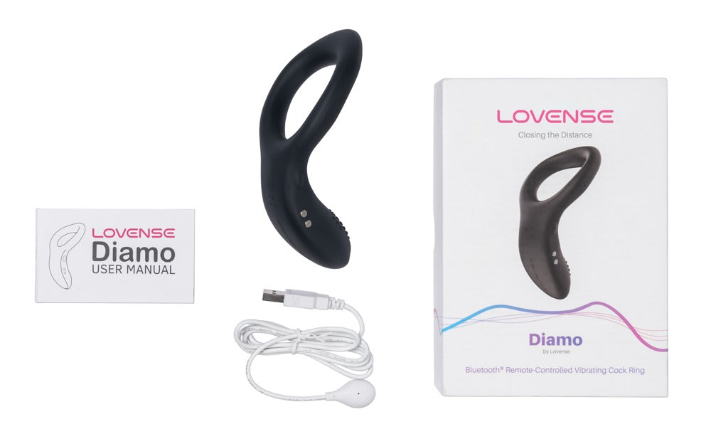 Lovense Diamo mit Produktverpackung und Zubehör für Intimate Wellness