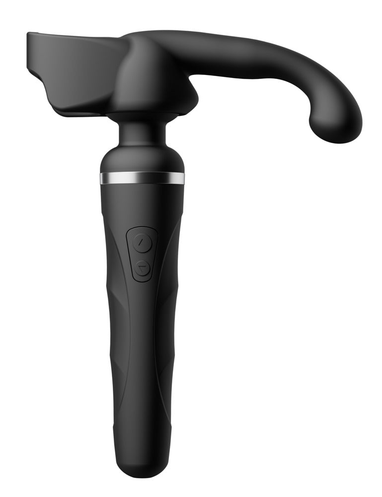 Lovense Domi Massager mit aufgesetztem Male Attachment für kombinierte Prostata-, Penis- und Analstimulation.