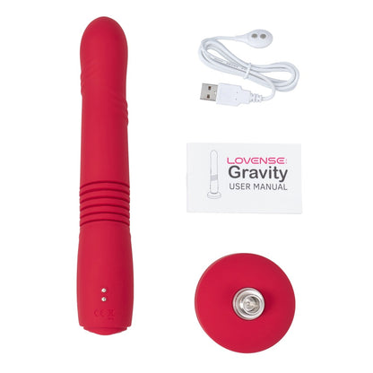 Lovense Gravity mit Zubehör und USB-Ladekabel