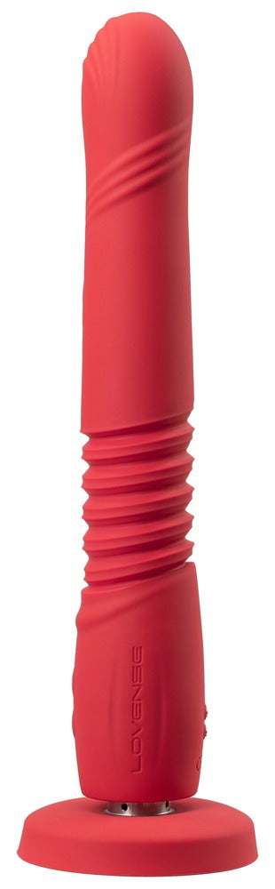 Detailansicht des Lovense Gravity Silikonvibrators in Rot