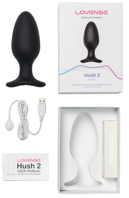 Lieferumfang des Lovense Hush 2 XS mit USB-Ladekabel und Aufbewahrungsbeutel