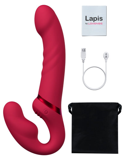 Lovense Lapis Strap-on Vibrator mit Verpackung und Aufbewahrungsbeutel