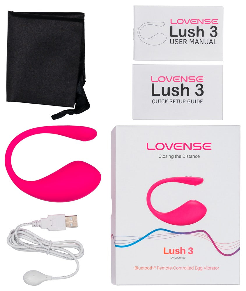 Lovense Lush 3 mit USB-Ladekabel und Aufbewahrungsbeutel