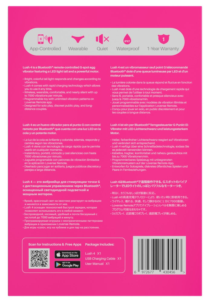 Originalverpackung des Lovense Lush 4 Rückseite