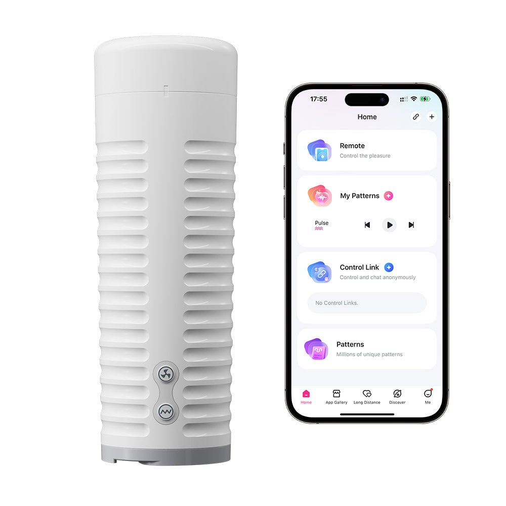 Lovense Max 2 Masturbator neben Smartphone mit Lovense-App