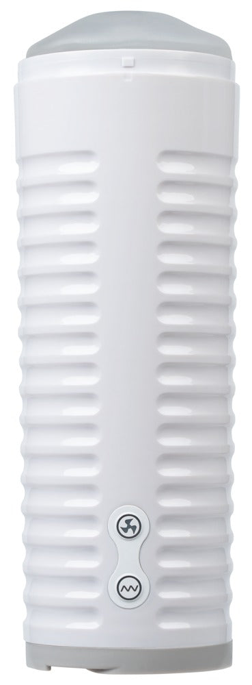 Seitenansicht des Lovense Max 2 Masturbators mit strukturierter Soft-Sleeve