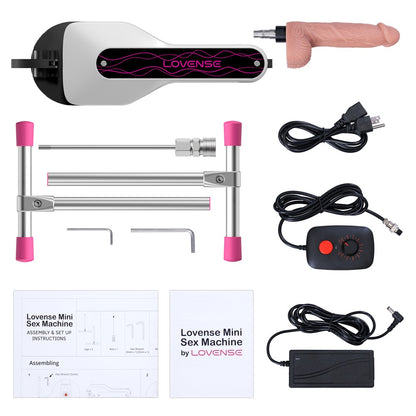 Lieferumfang der Lovense Mini Sex Machine mit Zubehör und Komponenten