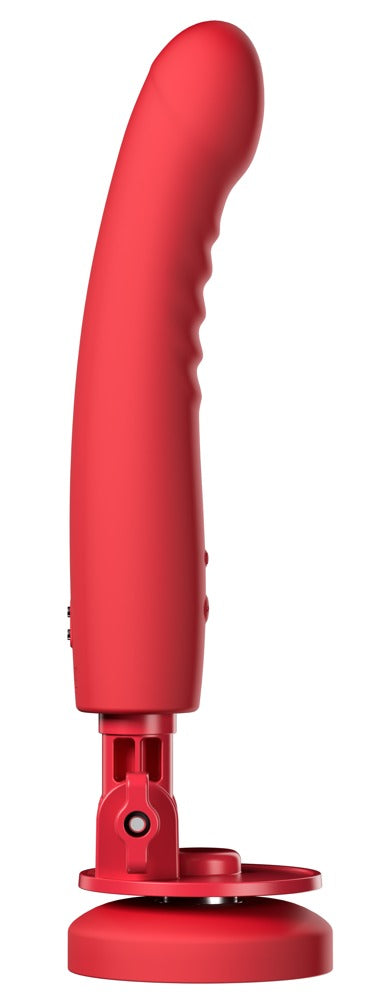 Lovense Mission 2 App-gesteuerter Vibrator in Rot mit verstellbarem Saugfuß in Seitenansicht