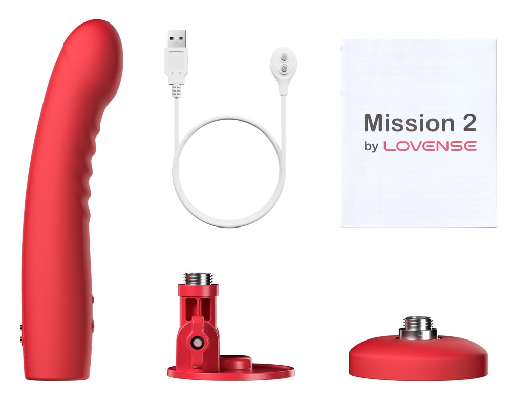 Lieferumfang des Lovense Mission 2 mit Vibrator, Saugfuß und Zubehör