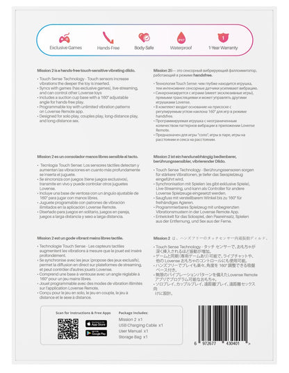 Lovense Mission 2 Produktverpackung Rückseite mit Produktinformationen