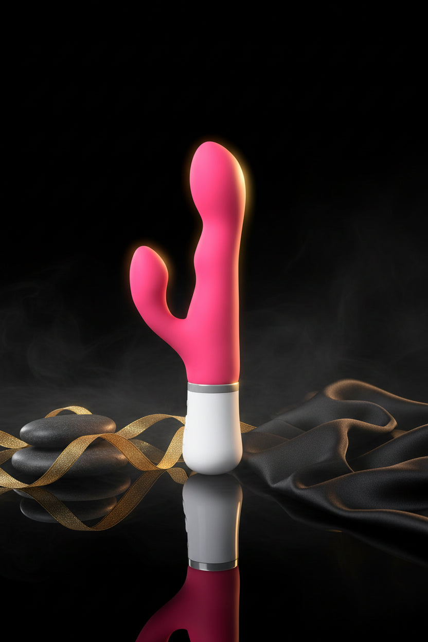 Lovense Nora Rabbit Vibrator aus Silikon in Pink mit rotierender Spitze für Intimate Wellness