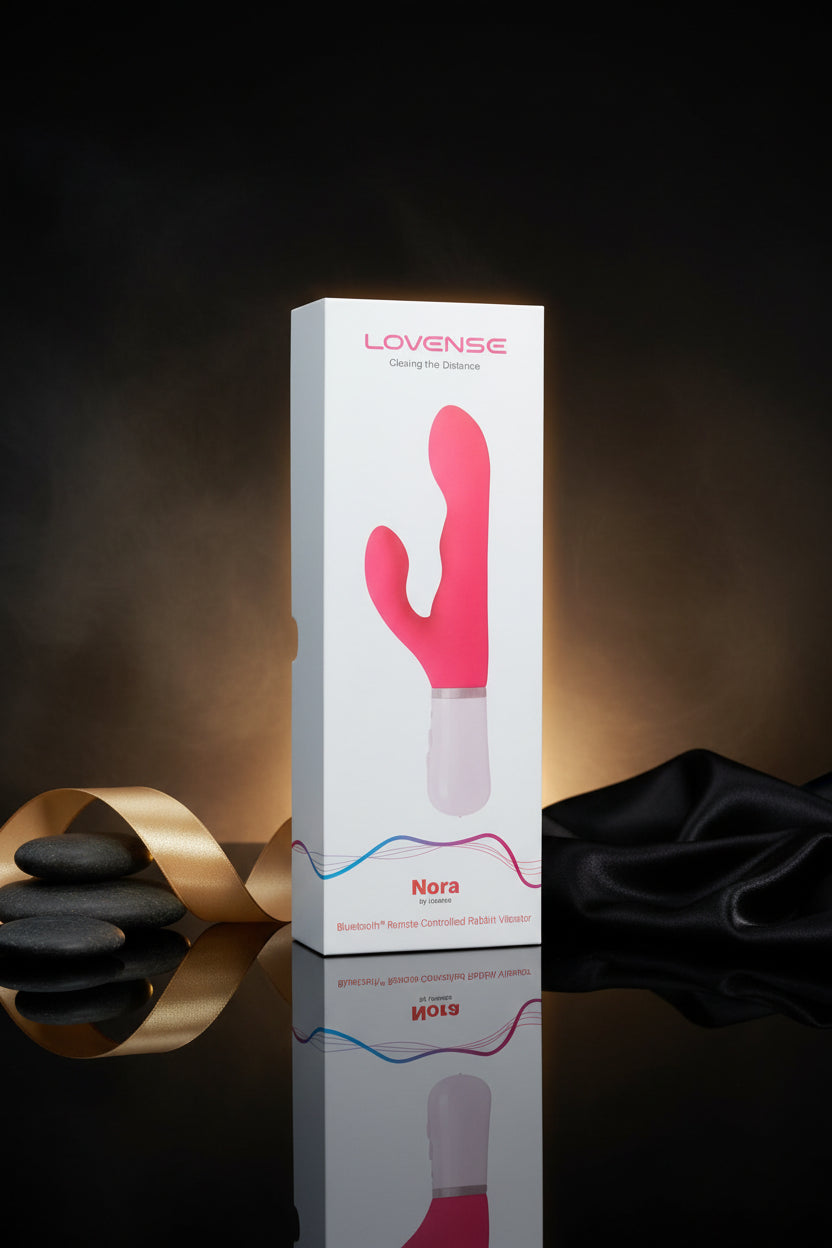 Lovense Nora Rabbit-Vibrator, app-gesteuert mit rotierendem Schaft.