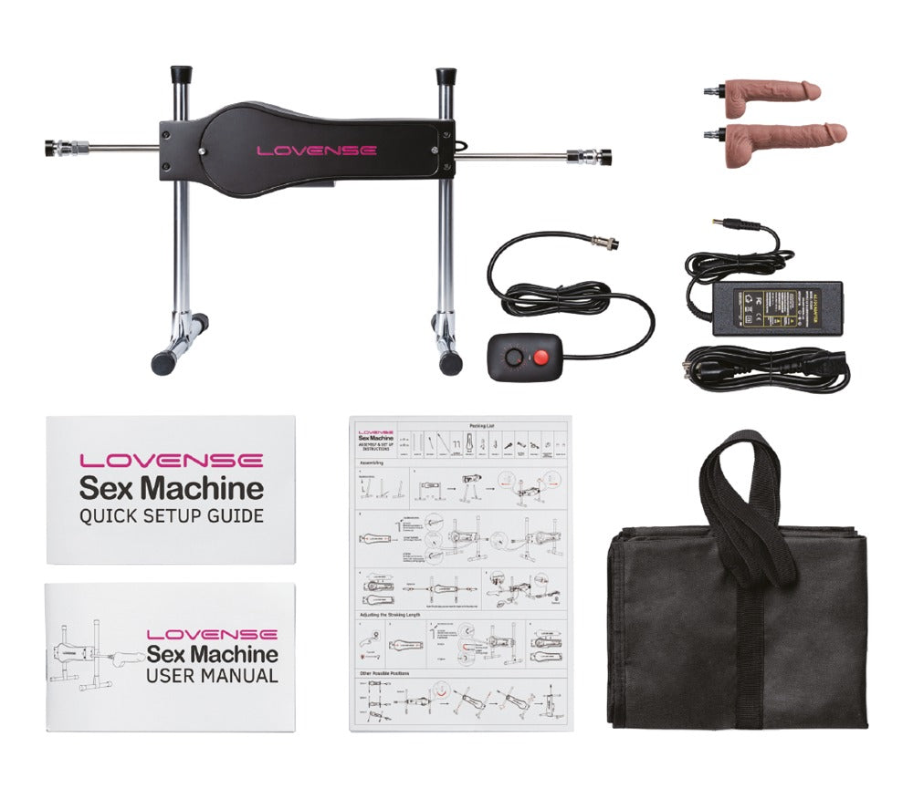 Lieferumfang der Lovense Sex Machine mit Zubehör