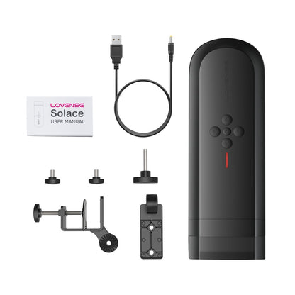Lovense Solace Lieferumfang mit USB-Ladekabel und Zubehör