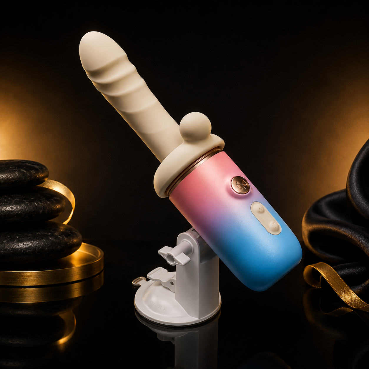 Lovense Spinel app-gesteuerter Stoßvibrator mit Zubehör, Wärmefunktion und Saugfuß