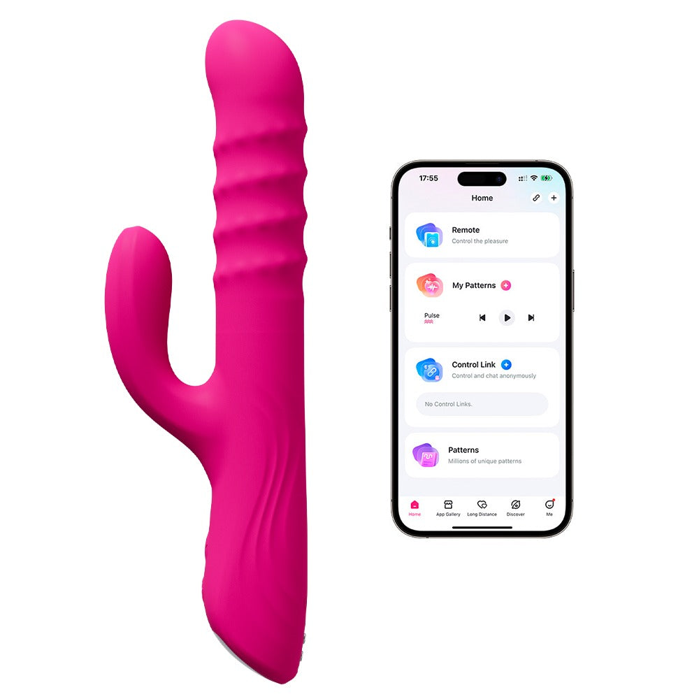 Lovense Velvo App-gesteuerter Rabbitvibrator in Pink Frontansicht