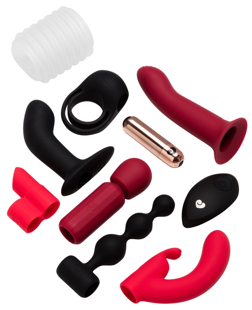 Auswahl verschiedener Toys und Intim-Accessoires aus dem Magic Shiver Couples Adventskalender 2026