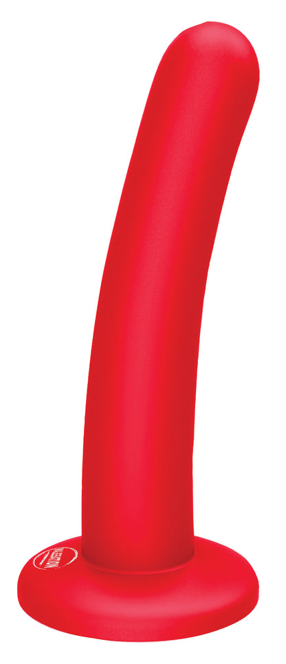 MALESATION Andy schlanker Silikon-Dildo in Rot mit breitem Saugfuß
