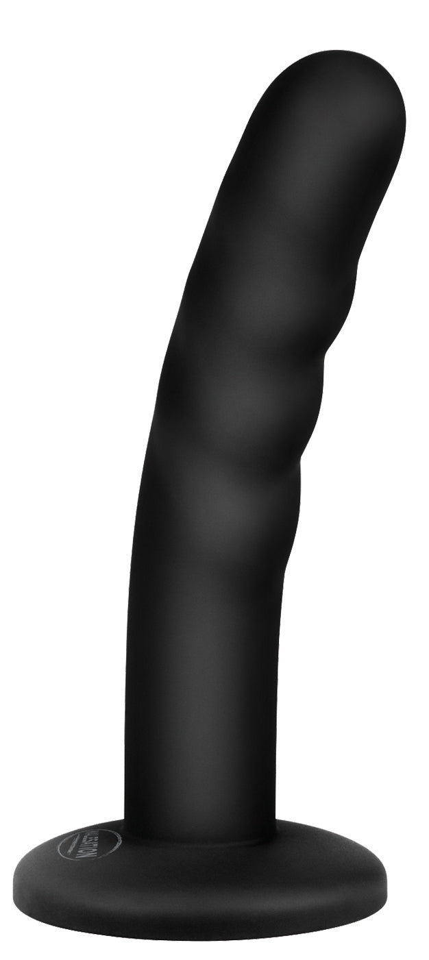 MALESATION Barny ergonomisch geformter Silikon-Dildo in Schwarz mit breitem Saugfuß