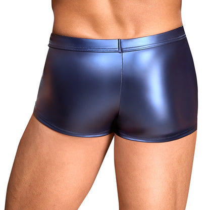 NEK Herren-Pants im blauen Metallic-Mattlook am Model – Rückansicht