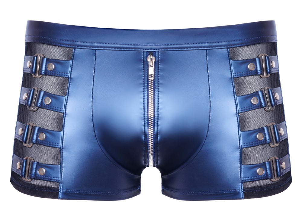 NEK Herren-Pants im blauen Metallic-Mattlook – Vorderansicht