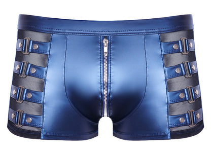 NEK Herren-Pants im blauen Metallic-Mattlook – Vorderansicht
