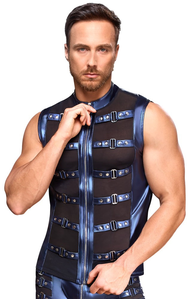 NEK Herren-Shirt mit Powernet und Nietenriemen am Model – Seitenansicht