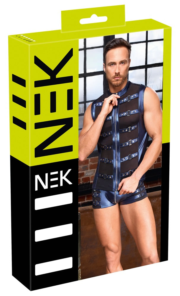 NEK Herren-Shirt im blauen Metallic-Mattlook – Produktverpackung