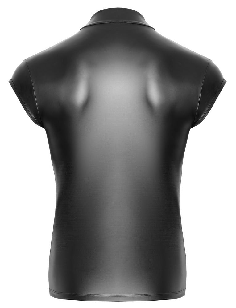Rückansicht des schwarzen NEK Mattlook-Shirts im schimmernden Mattlook