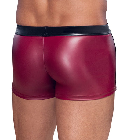 Rückansicht der NEK Pants am Model mit engem roten Mattlook und schwarzem Bund